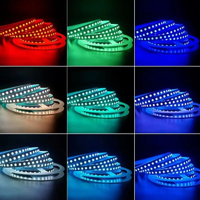 ruban led rgb flexible 12v 24v étanche adhésif décoration intérieur extérieur lumière couleur