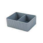 boîtes rangement gris blanc rayées modernes empilables 2l charge2kg cosmétiques lunettes ciseaux télécommande
