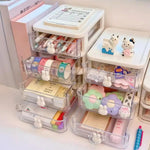 organisateur moderne rose clair transparent tiroirs plastique respectueux environnement multifonctionnel