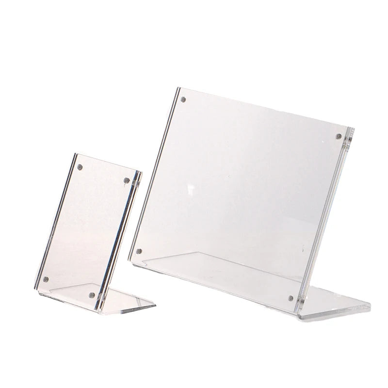 support présentation moderne transparent cartes étiquettes prix 100x150mm 120x80mm