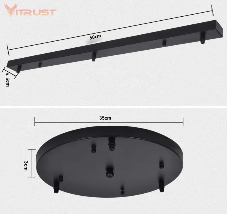suspension lumineuse moderne plaque plafonnier noir mat fixe câble poignée