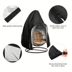housse protection fauteuil suspendu tissu oxford noir intérieur argenté drawstring moderne extérieur