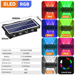 éclairage solaire mural led rgb décoration extérieure moderne noir jaune rouge vert bleu violet