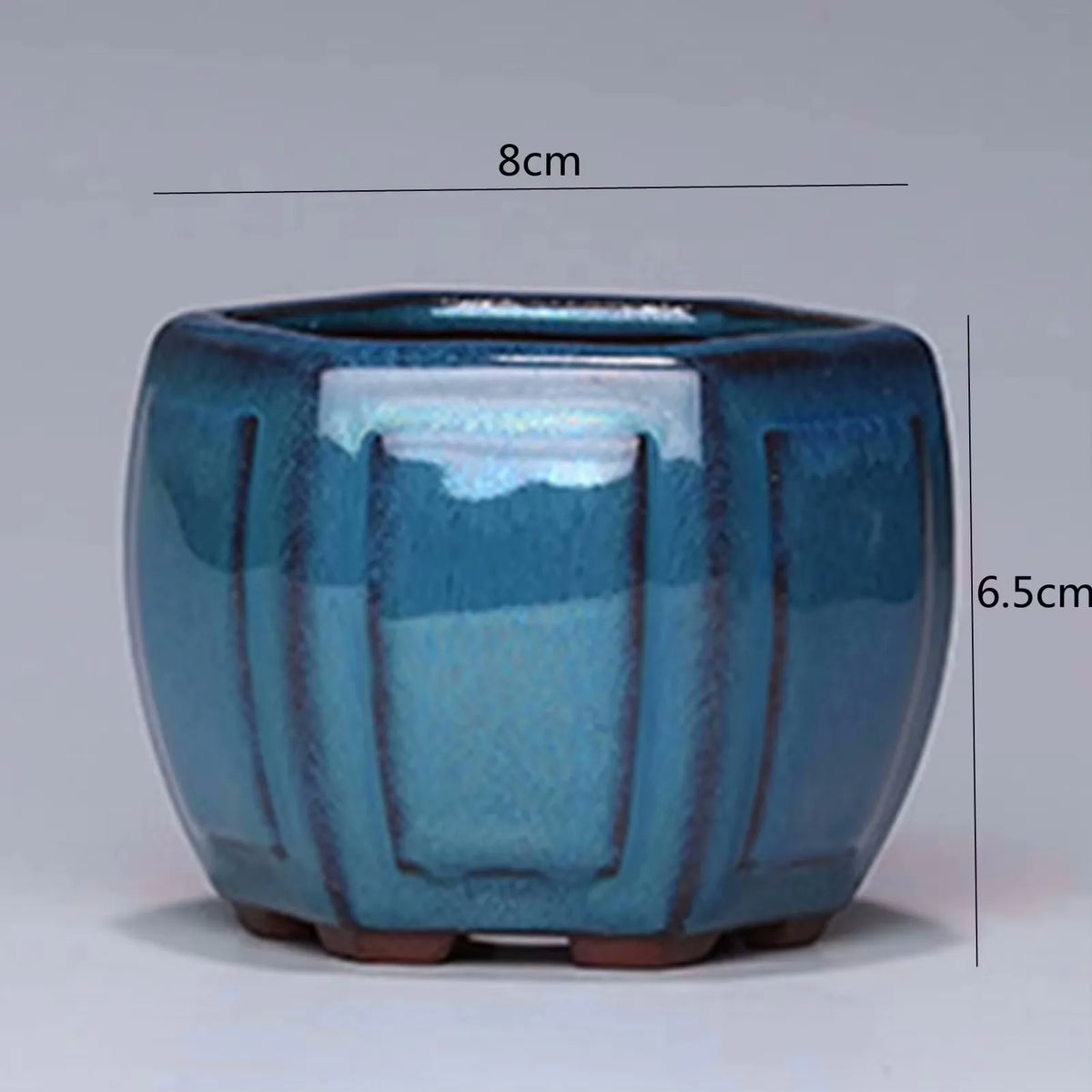 Pots bonsaï céramique bleu brun texture grès craquelé classique artisanal couvercle jardinextérieur