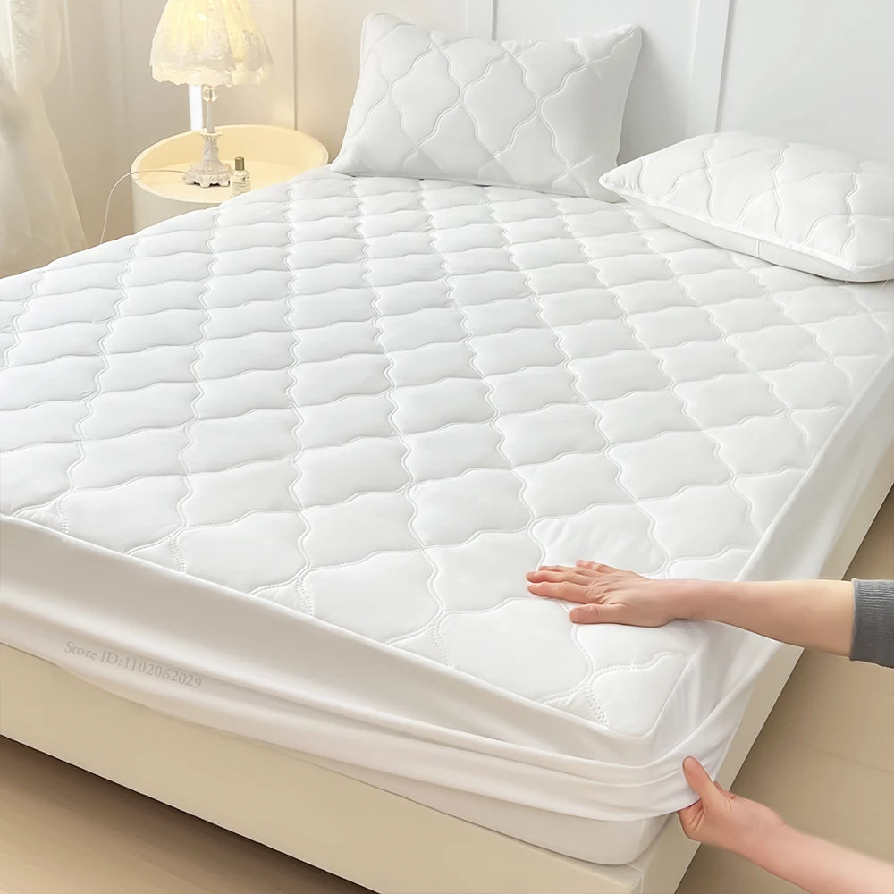 housse matelas imperméable matelas anti acariens coton polyester gris blanc moderne