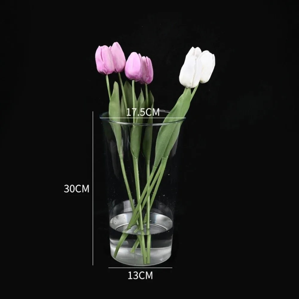 vases modernes transparents rectangulaires lisses intérieur décoration arrangement floral table