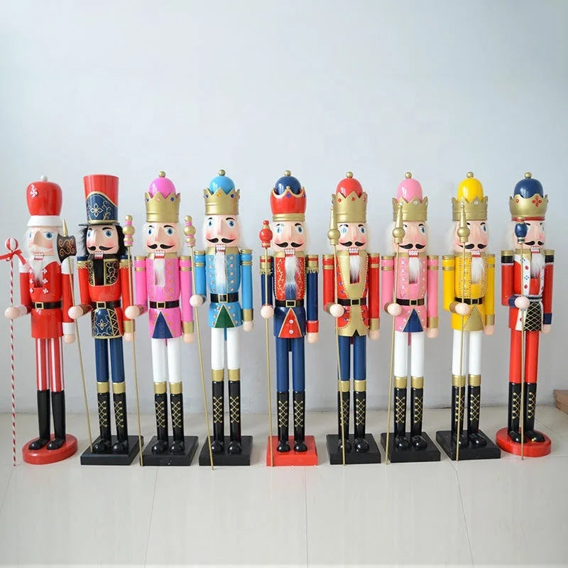 figurine soldat noel rouge blanche bleue dorée verte uniforme militaire couronne dorée moustache ruban