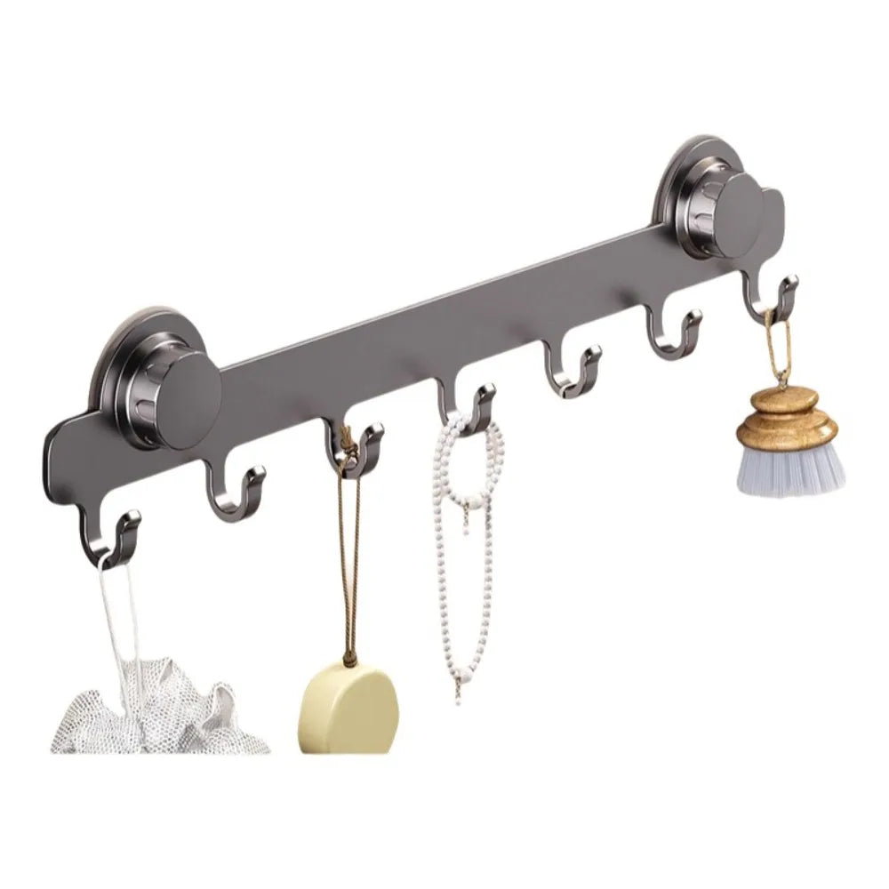 porte serviettes mural ventouse crochets gris moderne salle bain