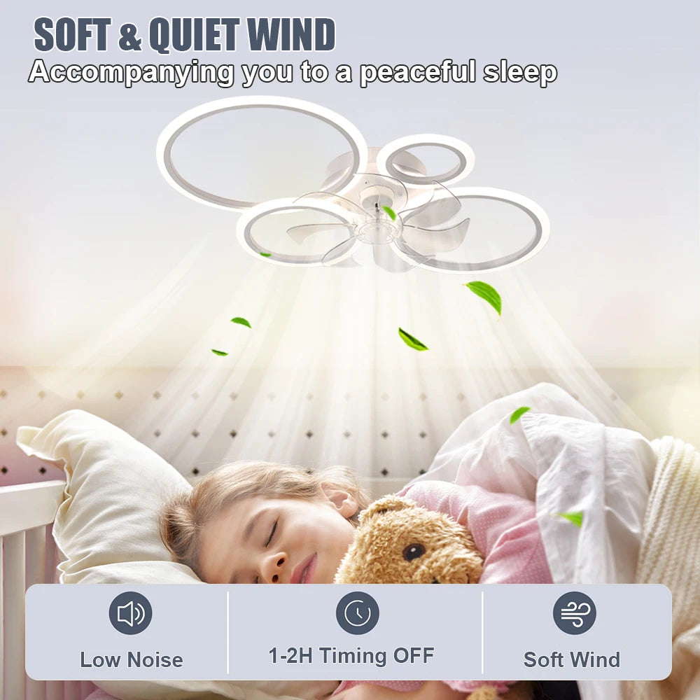 ventilateur blanc contemporain led télécommande application smartphone flux lumineux 2000 82000