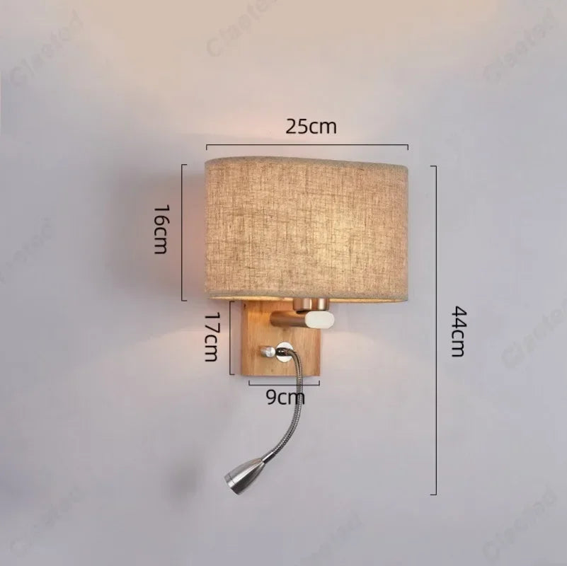 applique murale bois blanc lampe lecture chambre moderne abat jour tissu blanc moderne