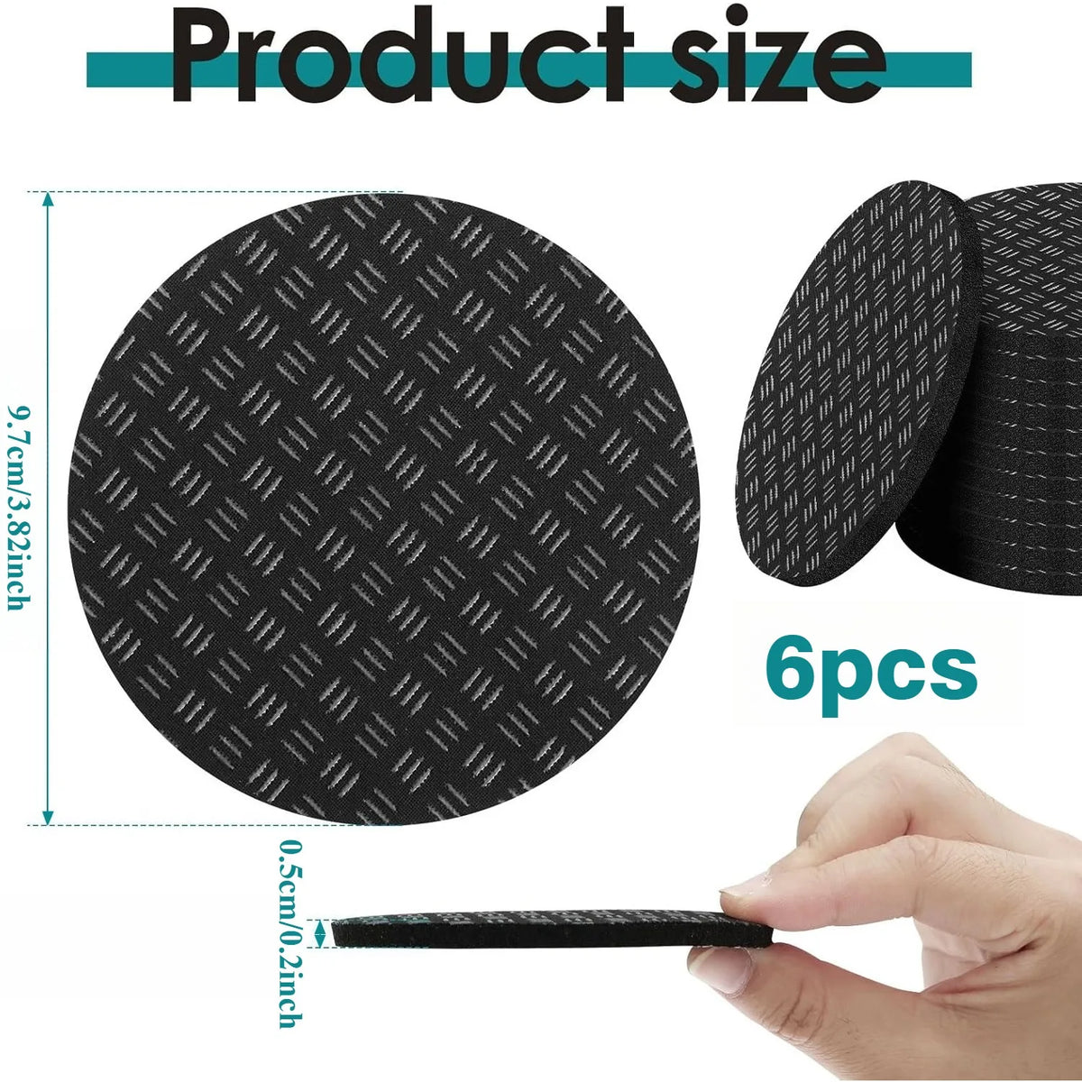 protection antidérapante fitness noire texture diagonale moderne adhésif six pièces