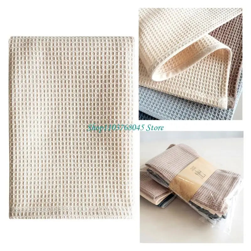 serviettes cuisine 100% coton gris beige bleu texture relief moderne crochets