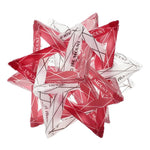 lampe décorative origami étoile rouge jaune noir blanche clips imprimés camping ambiance