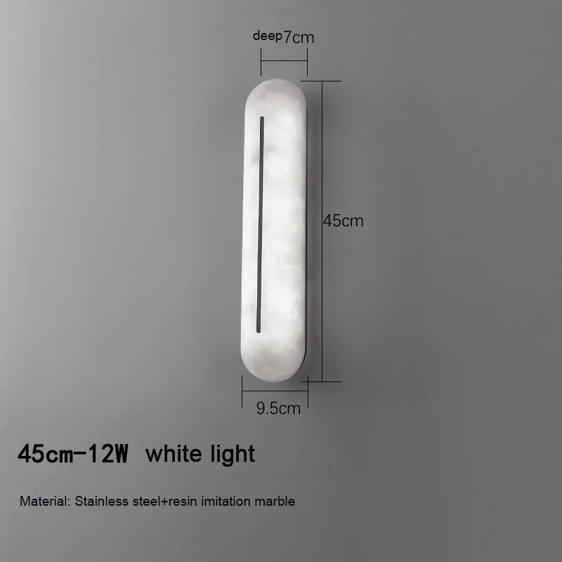 lampe murale moderne marbre imitation extérieure blanc crème gris foncé lumière chaude minimaliste
