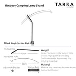 lampe camping noir minimaliste clips aluminium sac rangement portableextérieur
