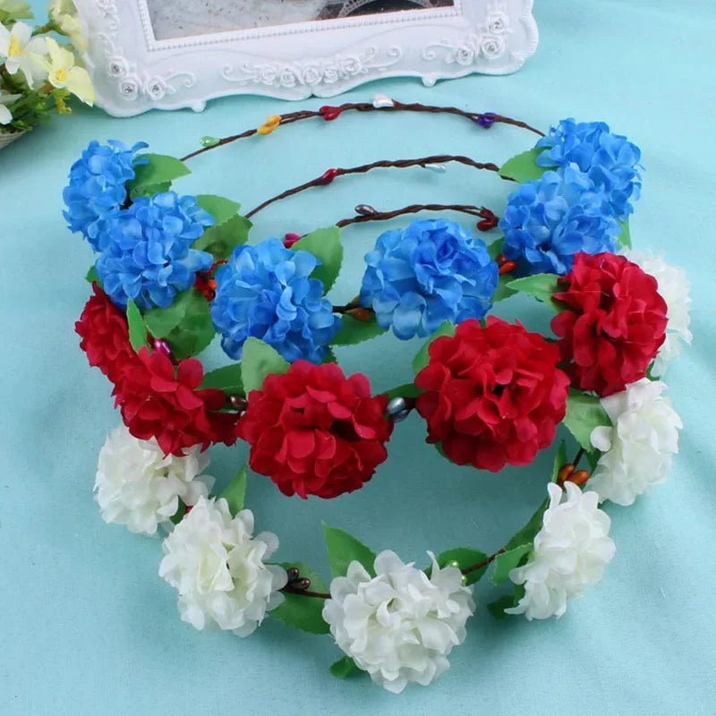 couronne fleurs artificielles mix colors bohème festival intérieur mariage anniversaire prénuptiale engagement