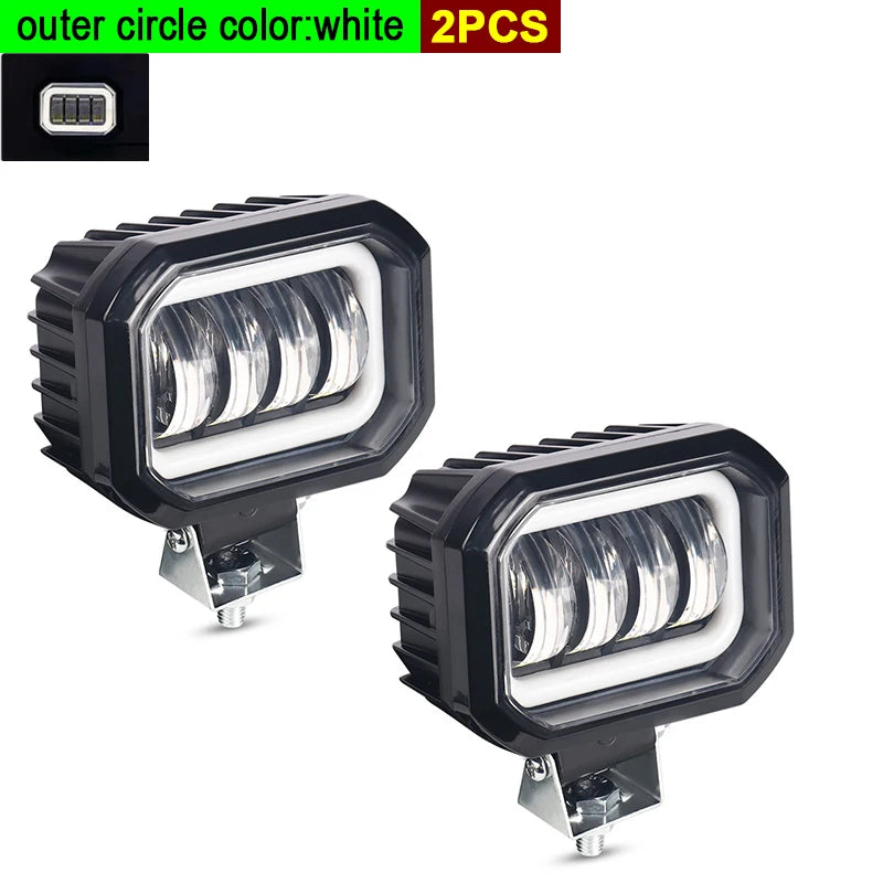 projecteurs led travail 40w ip67 jaune blanc noir modernes robustes