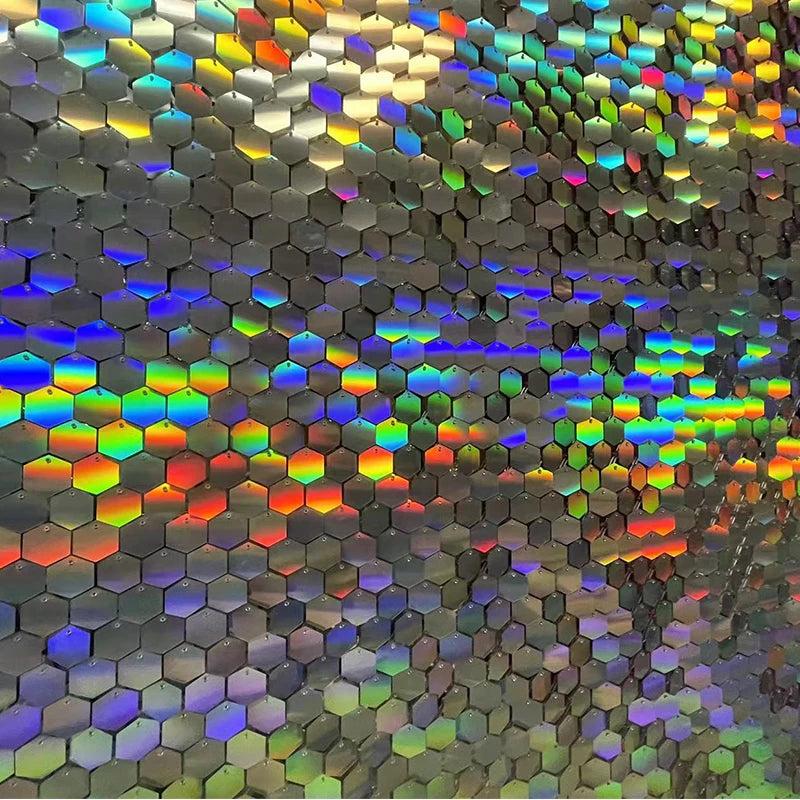 panneau décoration murale hexagonal sequins brillant fond fête mariage anniversaire baby shower décor moderne