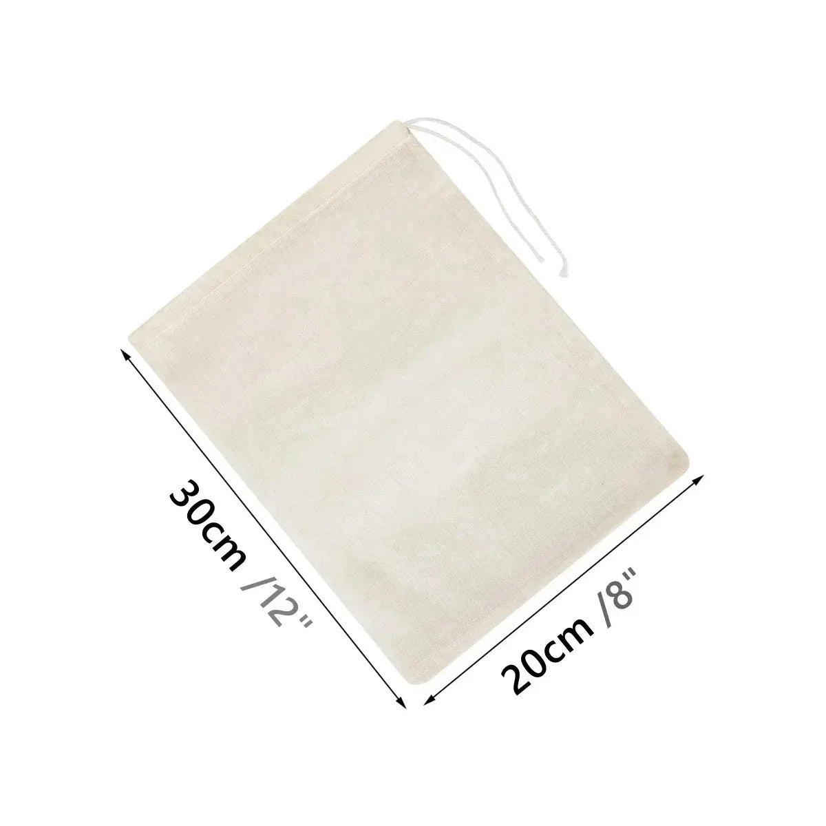 sac filtrant réutilisable nylon blanc cordon lait végétal fromage yaourt cuisine