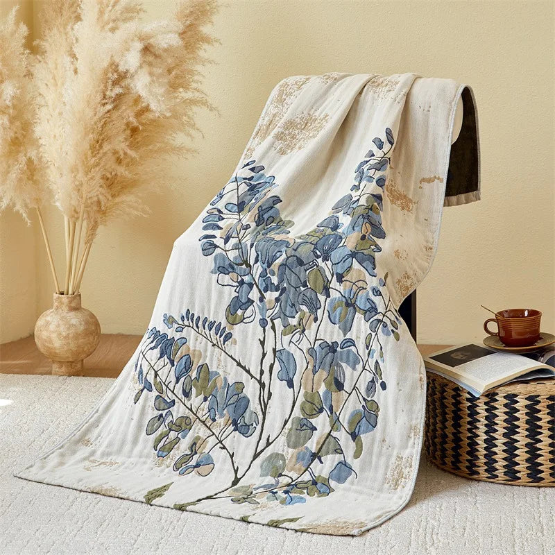 serviette bain coton fleuri couverture rectangulaire absorbante lavable machine rustique années 26 30
