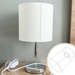support lampe blanc moderne cadre suspension fil métallique abat jour tambour protection ampoule diy