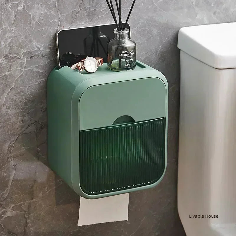 distributeur papier toilette moderne minimaliste adhésif blanc vert grille rétro