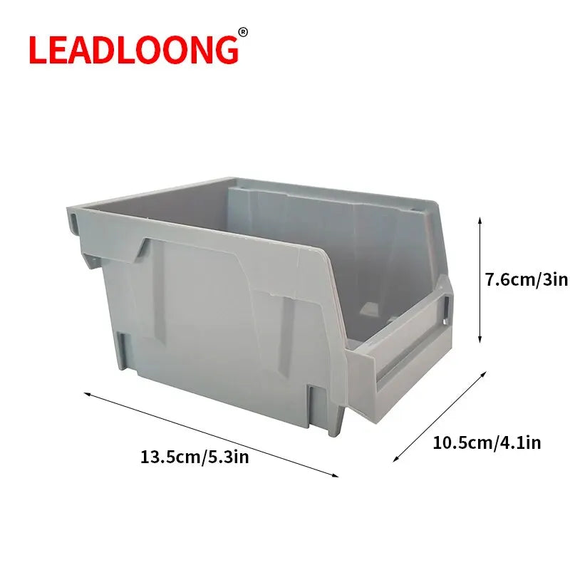 boîtes rangement plastique gris modernes 13.5x10.5x7.6cm empilables utilitaires poignées opaques fonctionnelles
