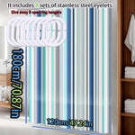 rideau douche opaque éva rayé moderne bleu vert gris blanc