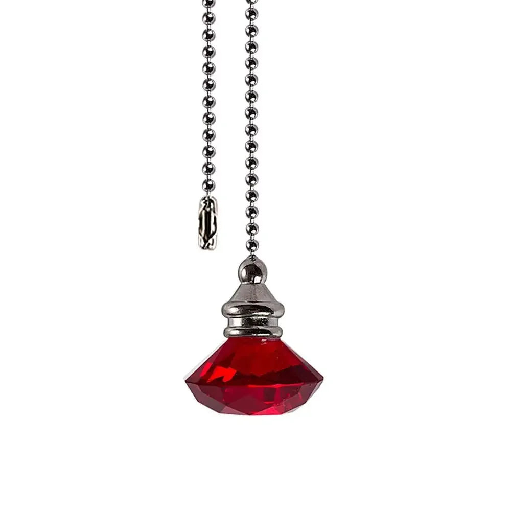 suspension transparentes motifs internes modernes ventilateur lustre cristal chaînes élégantes intérieurs colorés bleu rouge