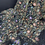 tissu brodé floral semi transparent polyester multi couleurs occasion quotidien tulle 3d embossé trame