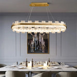 suspension lumineuse moderne blanche dorée veines carrées cuivre salon restaurant