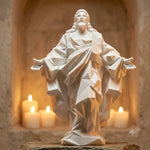 statue jésus christ blanc géométrique moderne ornement religieux artistique table