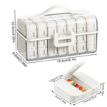 organisateur médicaments boîte pilules compartiments transparents couleurs gris blanc moderne pratique