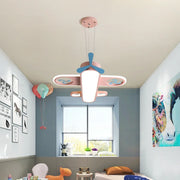 suspension lumineuse avion moderne rose bleu marron blanc dessins enfants chambre
