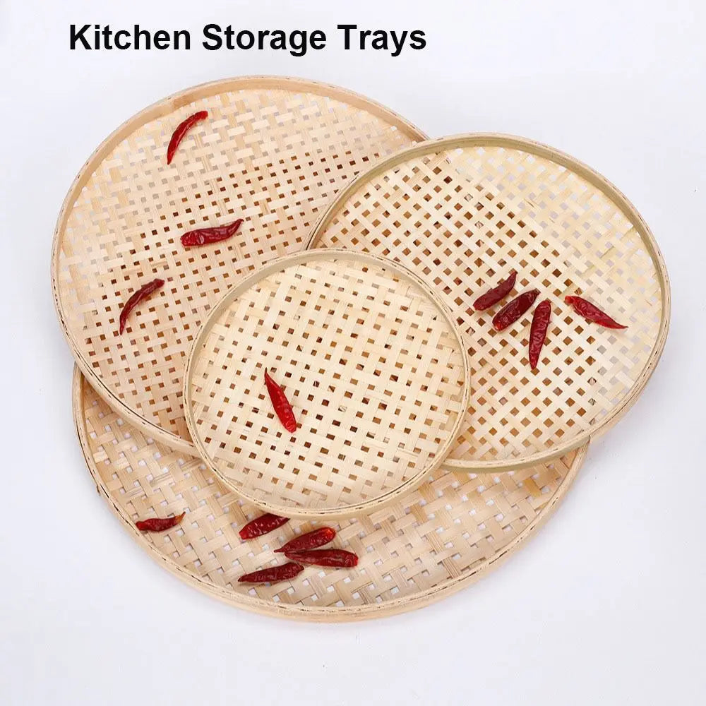 assiettes rangement bambou tissé traditionnelles multiplications respectueuses l'environnement naturellement colorées opaques