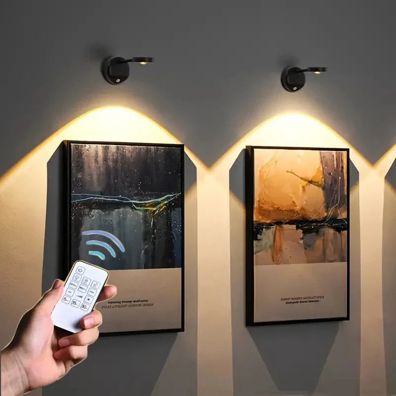veilleuse lampe murale led rechargeable blanc noir moderne adhésif télécommande flux lumineux 60 249