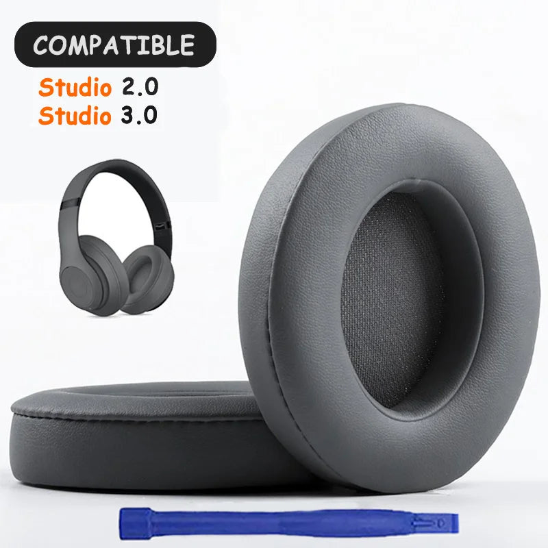 oreillettes casque audio cuir mousse noir gris bleu rouge adhésif confortables ergonomiques remplissage beats