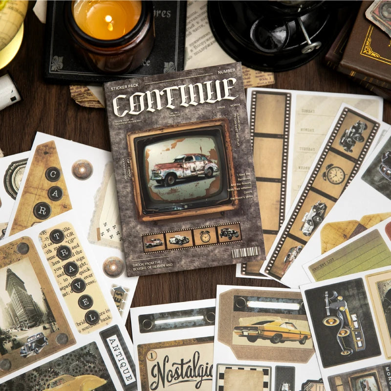 stickers vintage photos anciennes texte noir blanc stickers adhésifs nostalgie graphisme vieux papiers