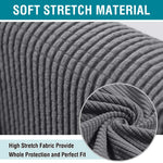 fauteuil moderne housse polyester jacquard gris élégants boutons protection salon automne hiver