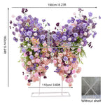 Décoration murale arche fleurs variées romantique violet rose blanc bleuclair vert extérieure
