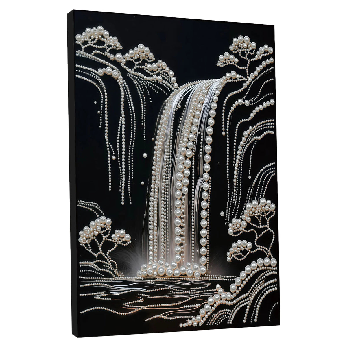 kit peinture points tableau décoratif baleine océan fleurs bleu blanc beige