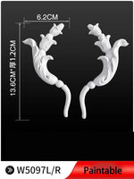 appliques decoratives sculptees floral classique blanc meubles deco mur opacite grande taille DIY