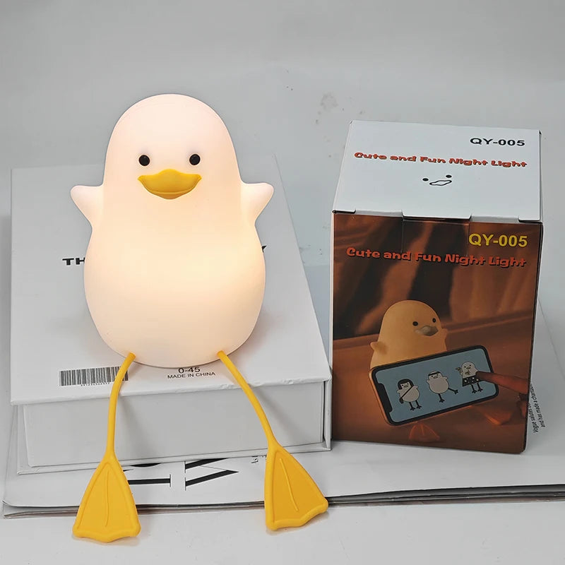lampe chevet canard blanc jaune mignon rechargeable tactile réglable usb moderne adhésif