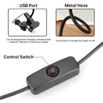 lampe flexible noir clip usb moderne lecture étude chambre chevet