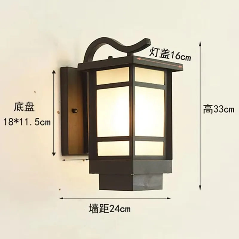 lampe murale moderne noir verre trempé éclairage extérieur résistant hydrofuge facile