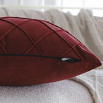 coussin velours rouge motif carreaux moderne 30x50cm décoration printemps sofa living room all season
