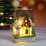 décorations noël miniatures maison guirlandes lumineuses bric rouge noir blanc vert