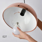 suspension lumineuse moderne rose doré brillante métallique câble noir éclairage scandinave e27