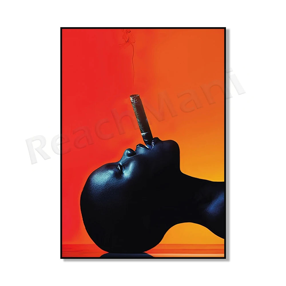 Une personne sombre et mystérieuse, le visage caché dans l'ombre, tenant une cigarette allumée.