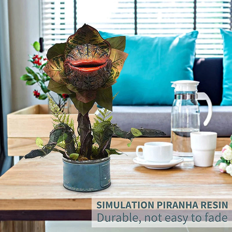 plante artificielle decorative fleur moderne Audrey II cinema vert marron rouge jaune bleu textures